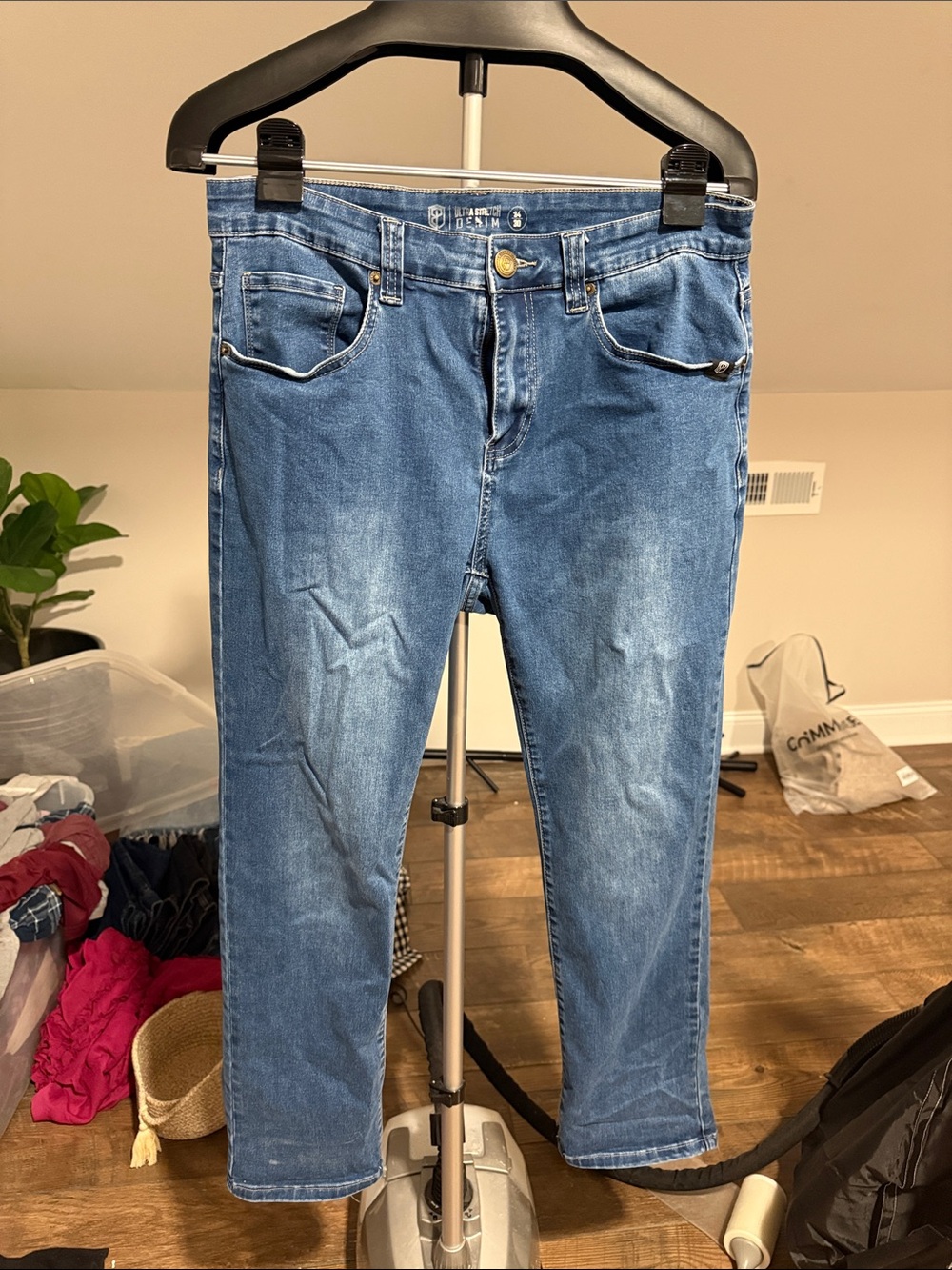 Men's Skinny Jeans in Medium Blue - Slim Fit Denim